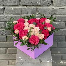 Цветочная композиция из Розы в коробке в Городце