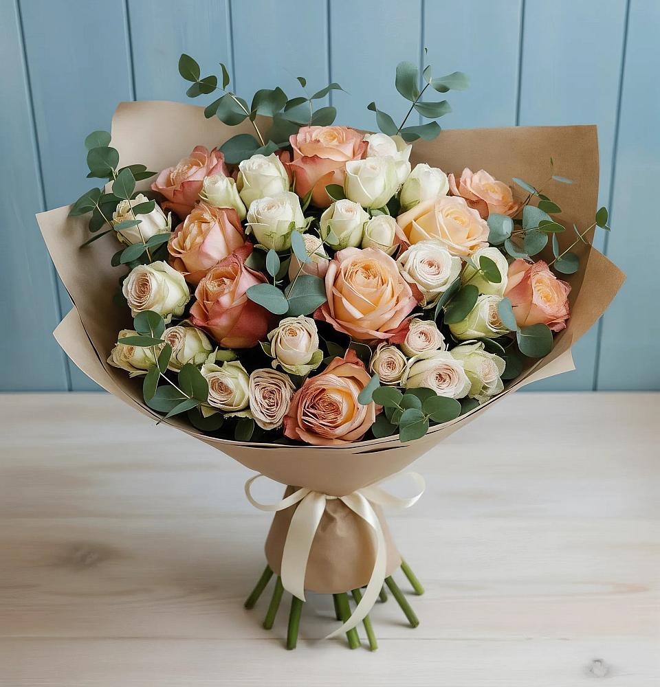 Букет цветов из: Альстромерии и Розы в Городце