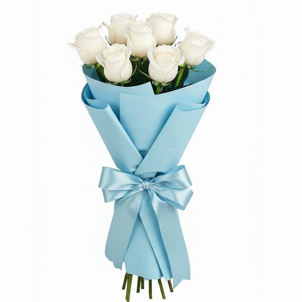 Букет 7 белых роз Проуд в Городце