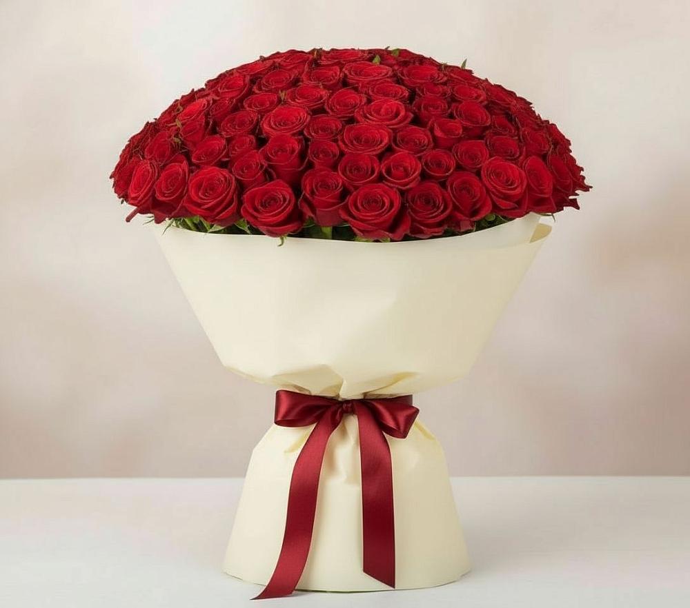 Букет 101 Красная роза Милано в Городце