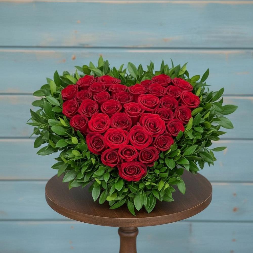 Цветочная композиция из Розы в виде сердца в Городце