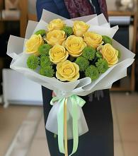 Букет цветов из:  Хризантемы и Розы в Городце