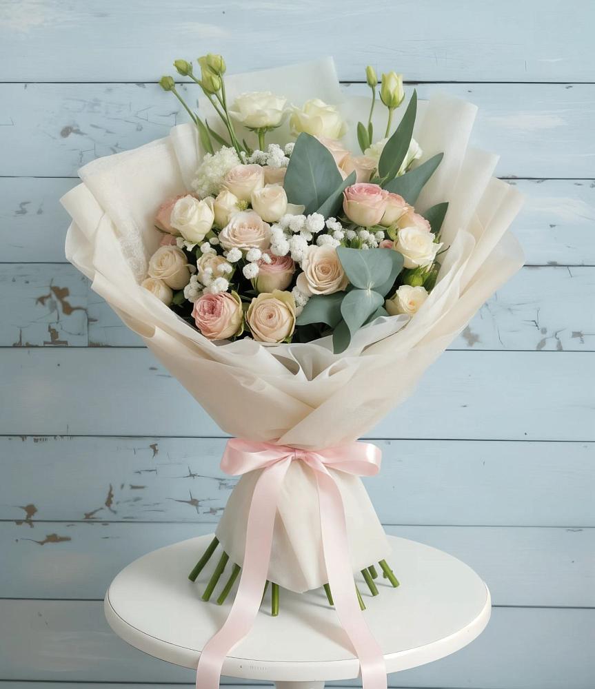 Букет цветов из: Розы и Лизиантусы в Городце