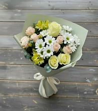 Букет цветов из:  Альстромерии, Розы и Хризантемы в Городце