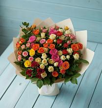 Букет Микс из разноцветных кустовых роз #REPLACE_PRED# Городце